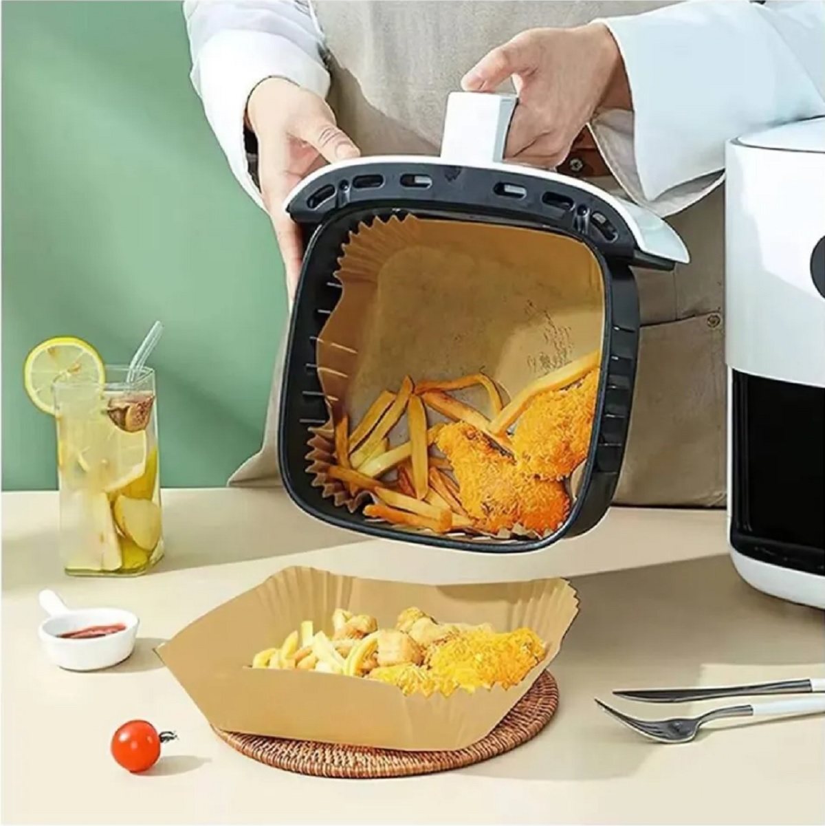 Papierové tácky do teplovzdušnej fritézy